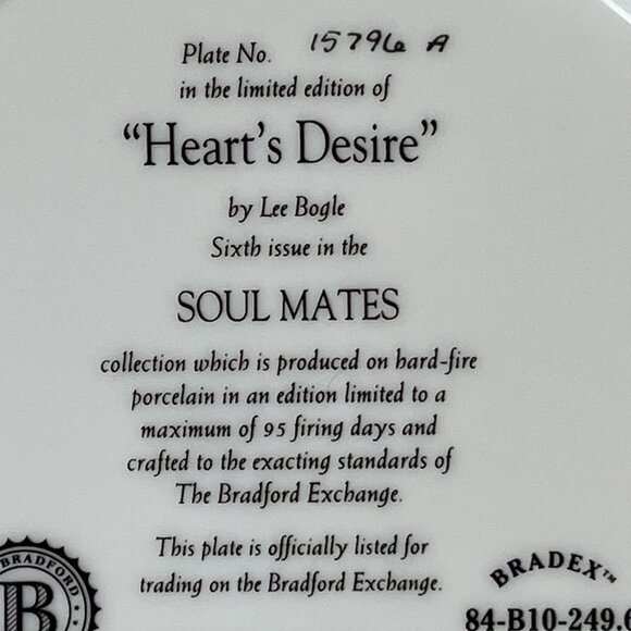 Lee Bogle The Heart's Desire Plate #6 in Soul Mates Collection Native American - Picture 6 of 8